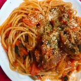 ズッキーニとトマトのスパゲティ